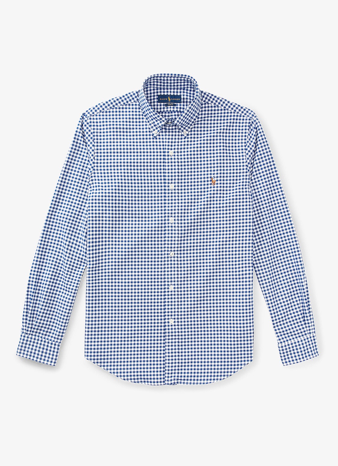 Ralph Lauren Slim fit overhemd met logo - voorkant 7 plaid / dark blue - blauw
