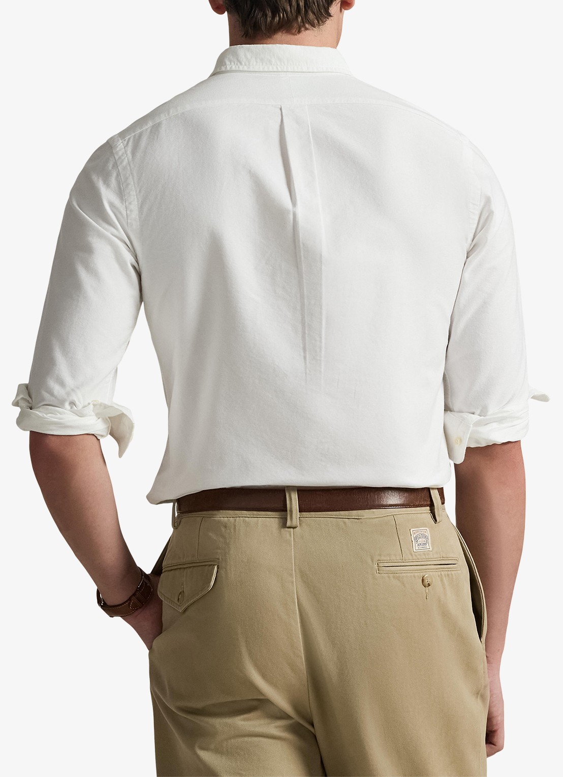 Ralph Lauren Slim fit overhemd met logo - achterkant bsr white - wit