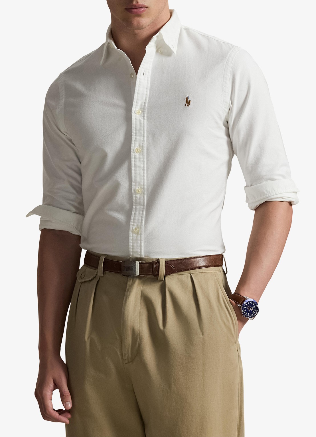 Ralph Lauren Slim fit overhemd met logo - detail 6 bsr white - wit