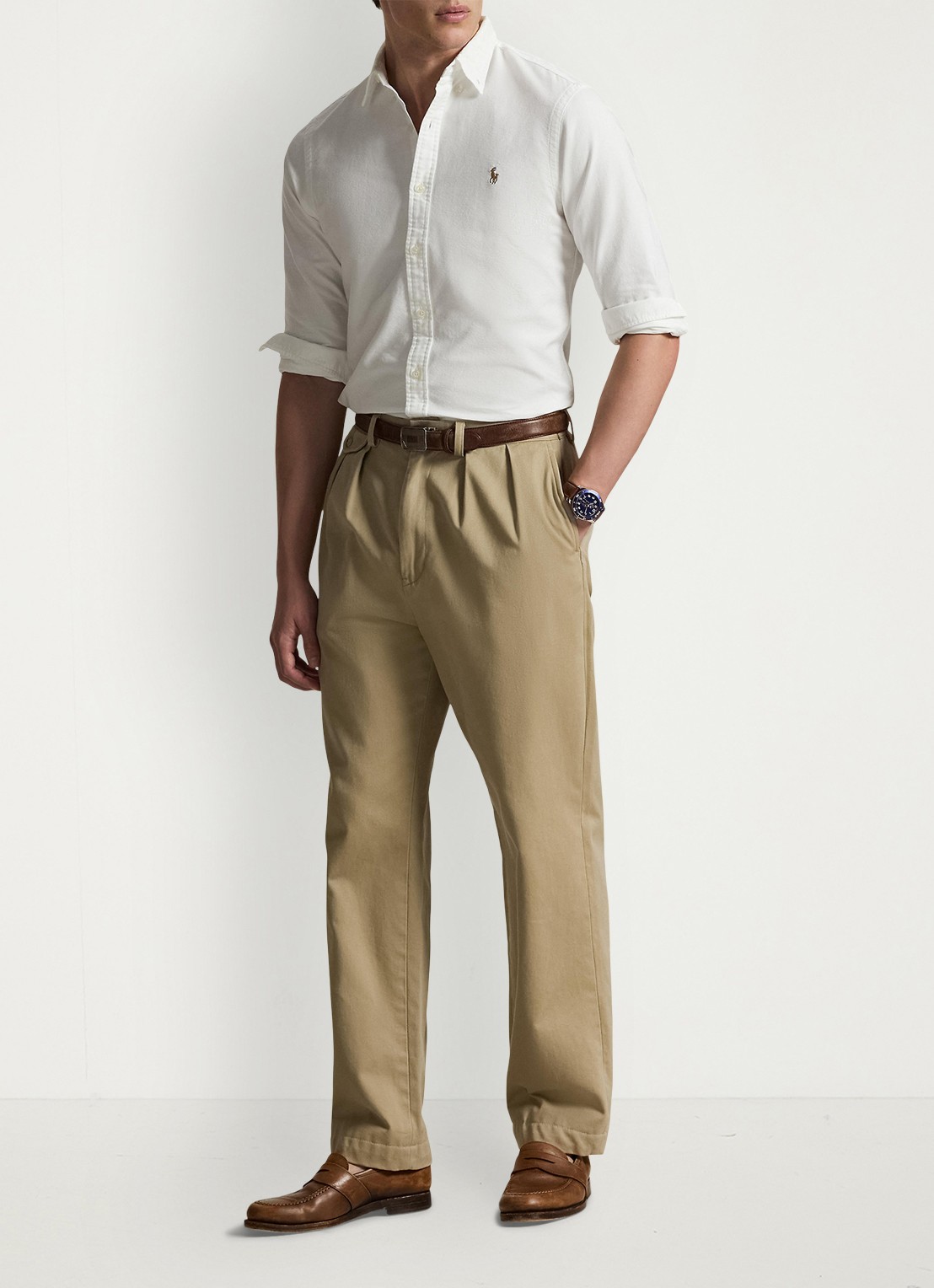 Ralph Lauren Slim fit overhemd met logo - voorkant 4 bsr white - wit