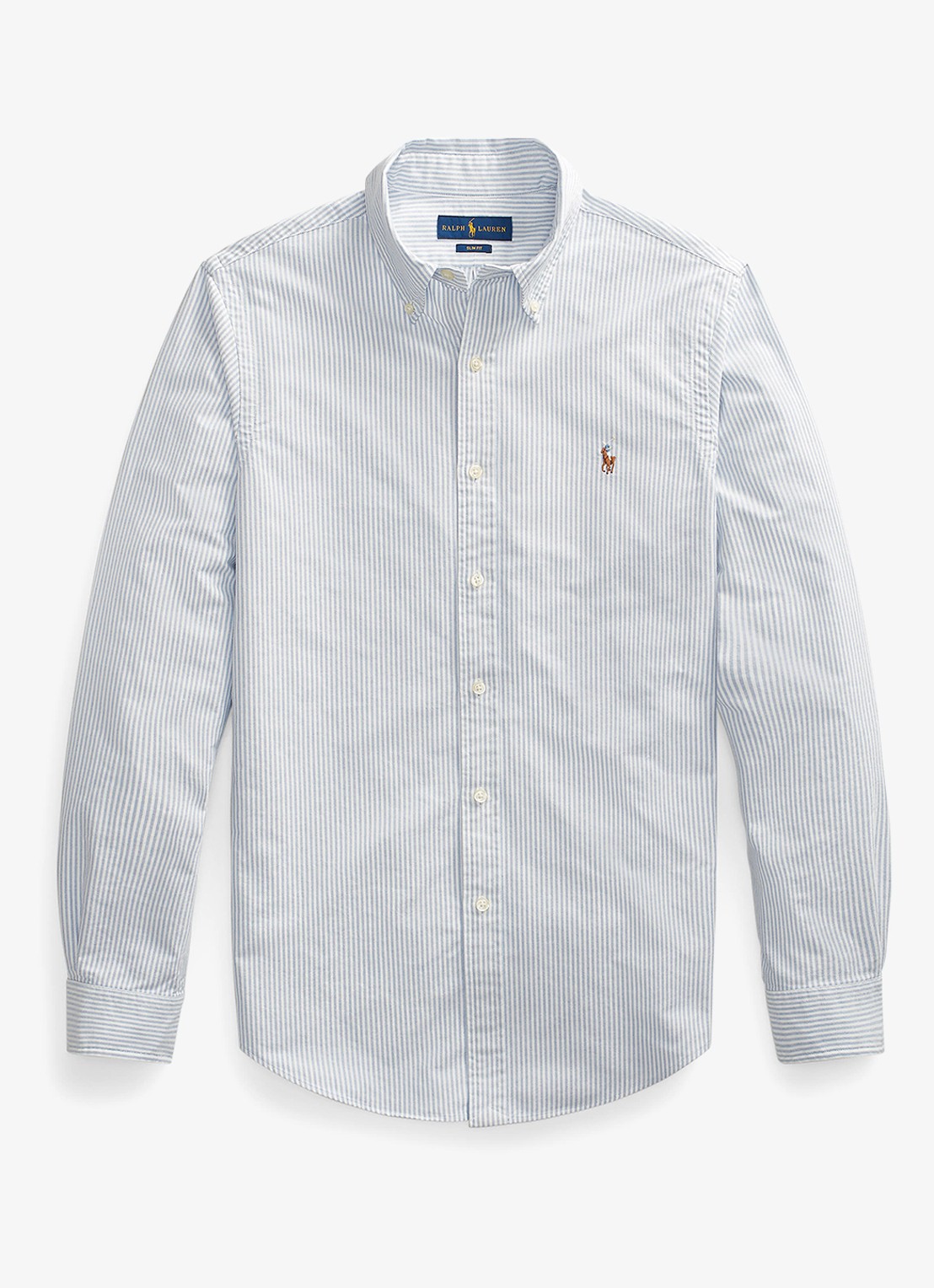 Ralph Lauren Slim fit overhemd met logo - voorkant bsr blue/white
