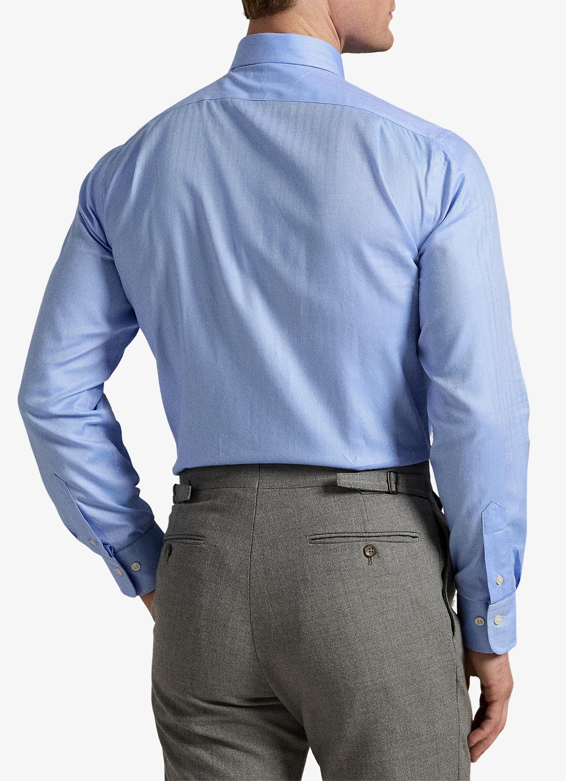 Ralph Lauren Slim fit overhemd met logo - achterkant 5 5499a blue / blauw