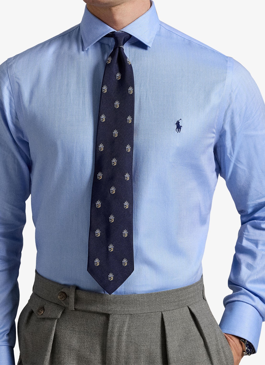 Ralph Lauren Slim fit overhemd met logo - detail 4 5499a blue / blauw