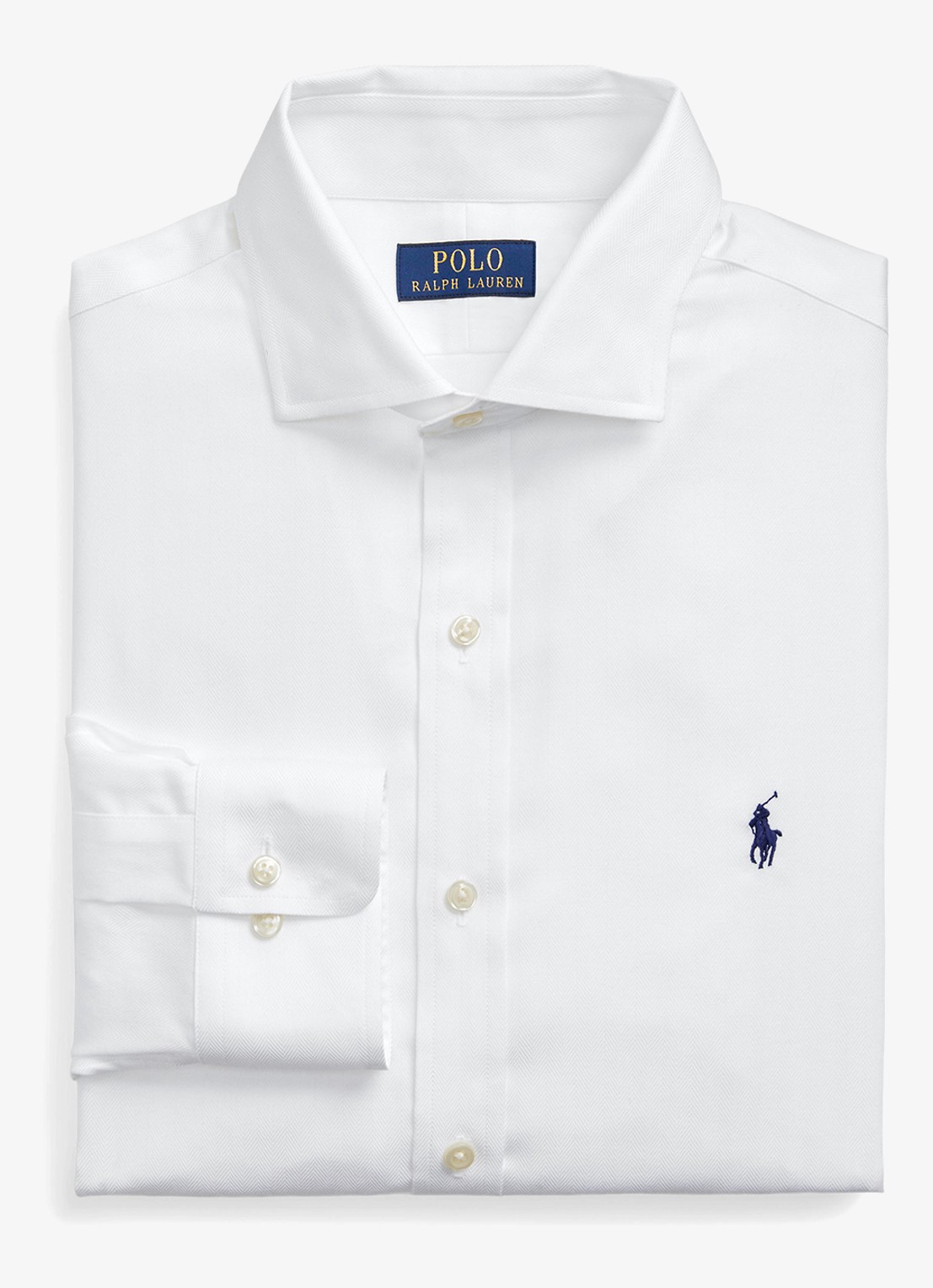 Ralph Lauren Slim fit overhemd met logo - voorkant 4 5499d white / wit