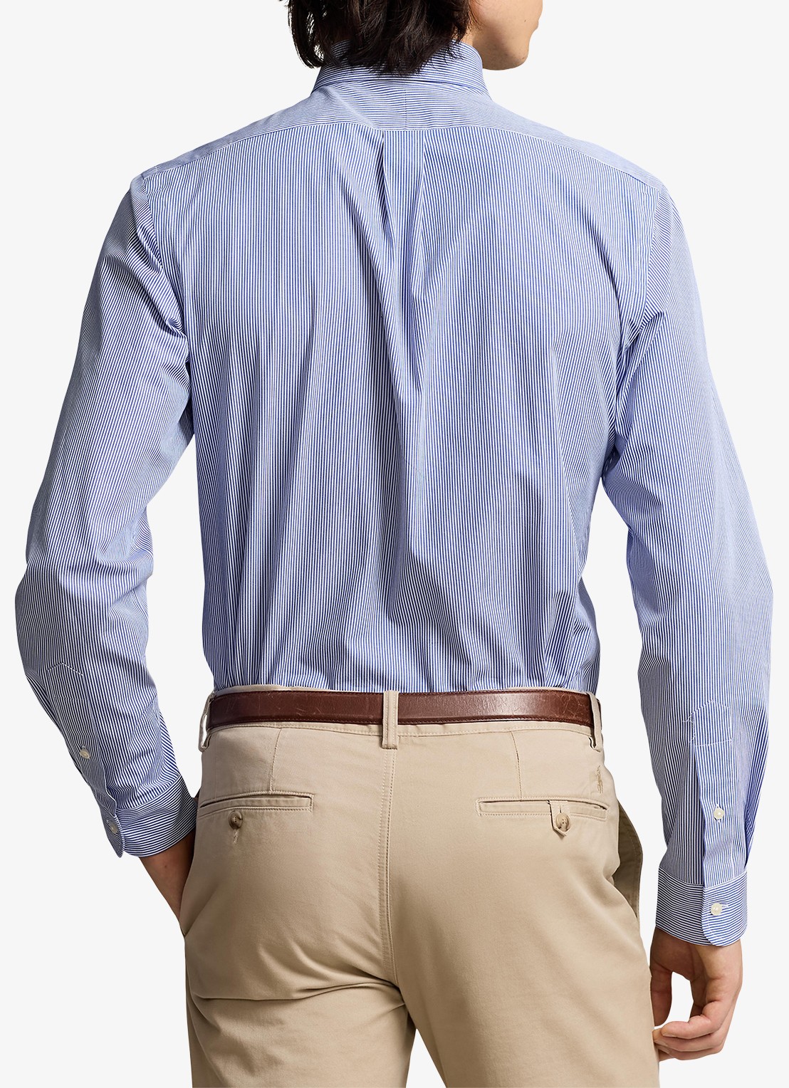 Ralph Lauren Slim fit overhemd met logoborduring - achterkant blue/white hairline / blauw