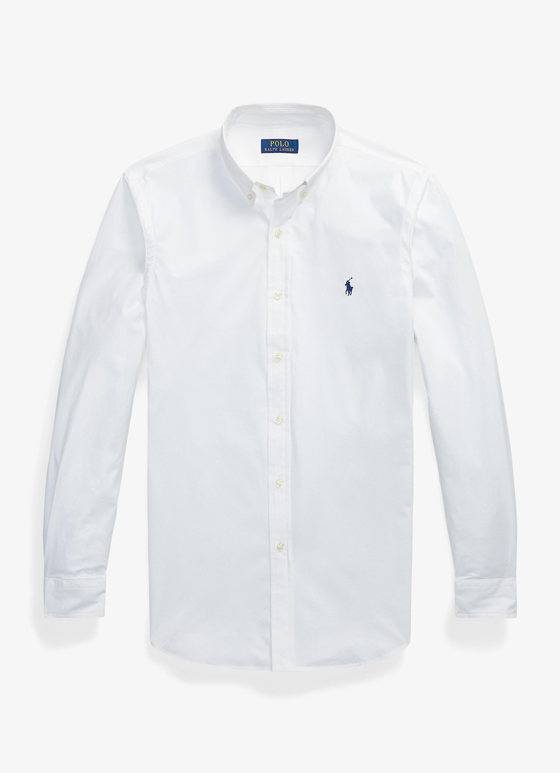 Ralph Lauren Slim fit overhemd met logoborduring - voorkant white / wit