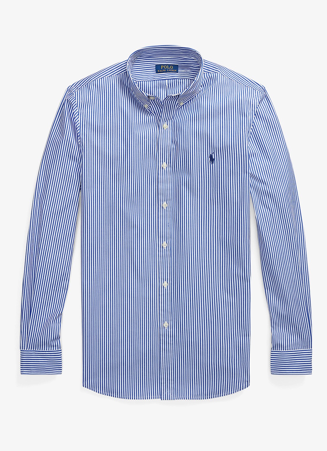 Ralph Lauren Slim fit overhemd met logoborduring - voorkant 2 blue/white bengal stripe / blauw