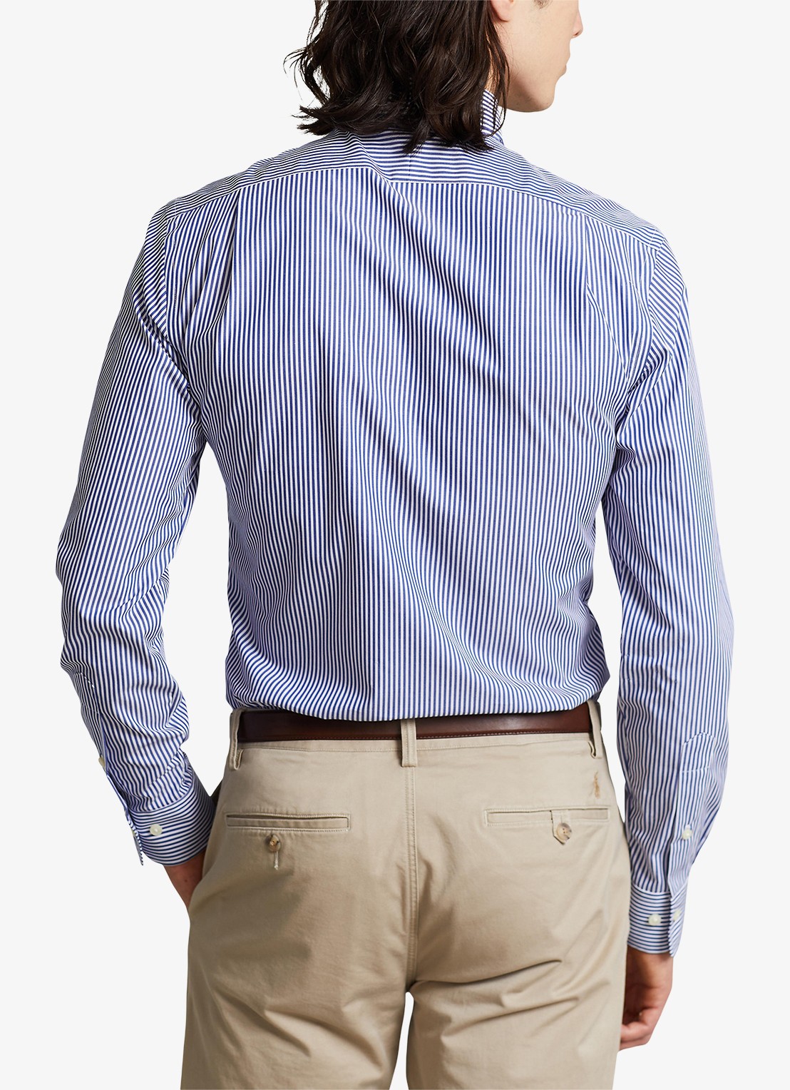 Ralph Lauren Slim fit overhemd met logoborduring - achterkant 3 royal white / blauw