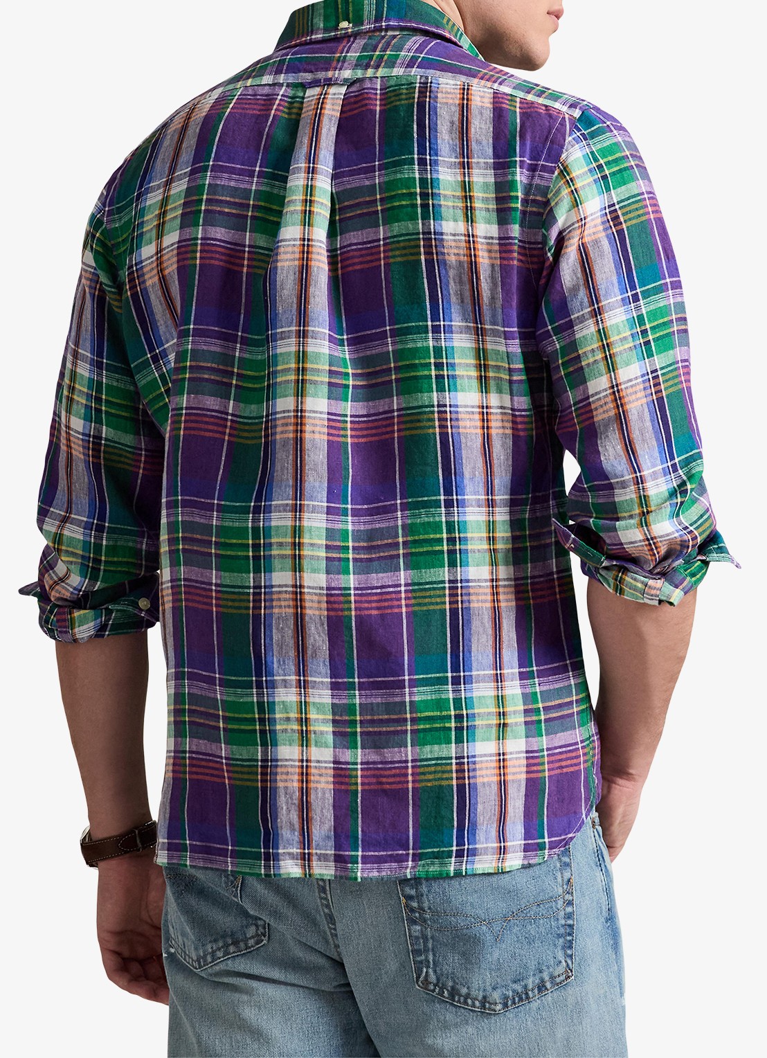 Ralph Lauren Slim fit overhemd met print - achterkant 6 7187 purple blue multi / paars