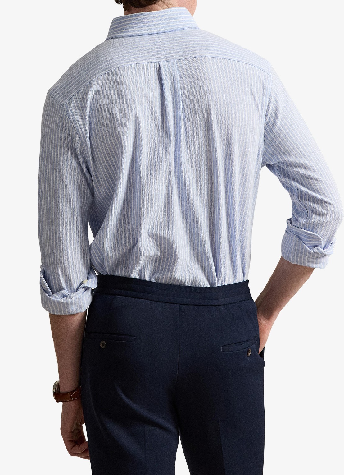 Ralph Lauren Slim fit Oxford overhemd met streepprint - achterkant blue/white / blauw