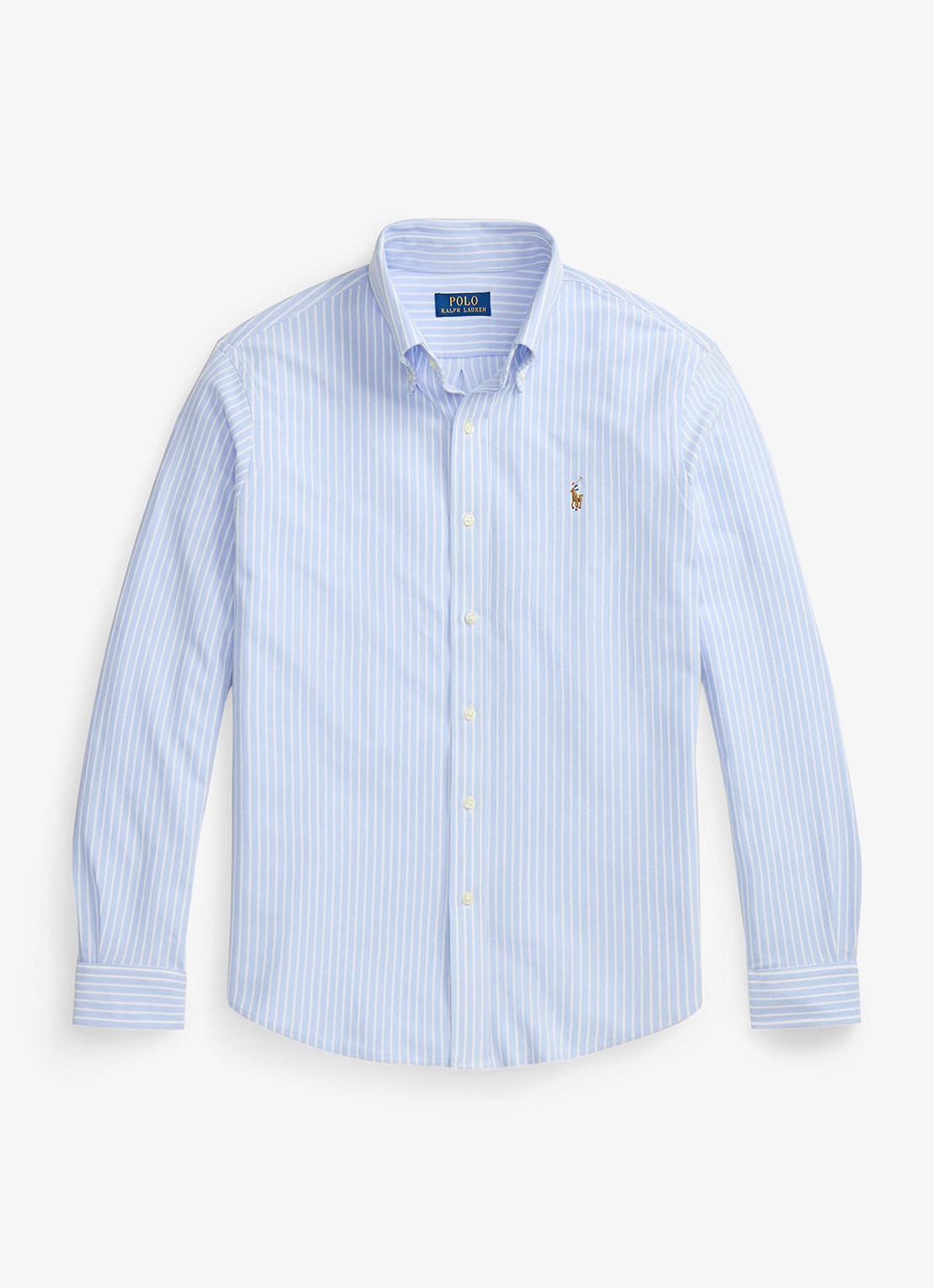 Ralph Lauren Slim fit Oxford overhemd met streepprint - voorkant 2 blue/white / blauw