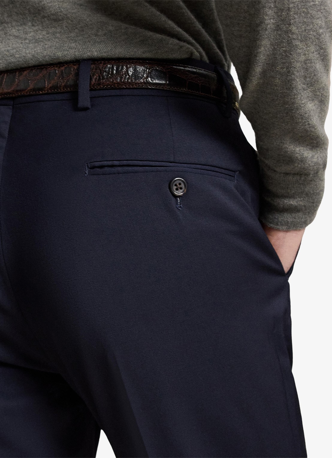 Ralph Lauren Slim fit pantalon van wol met plooidetail - detail 5 classic navy / blauw