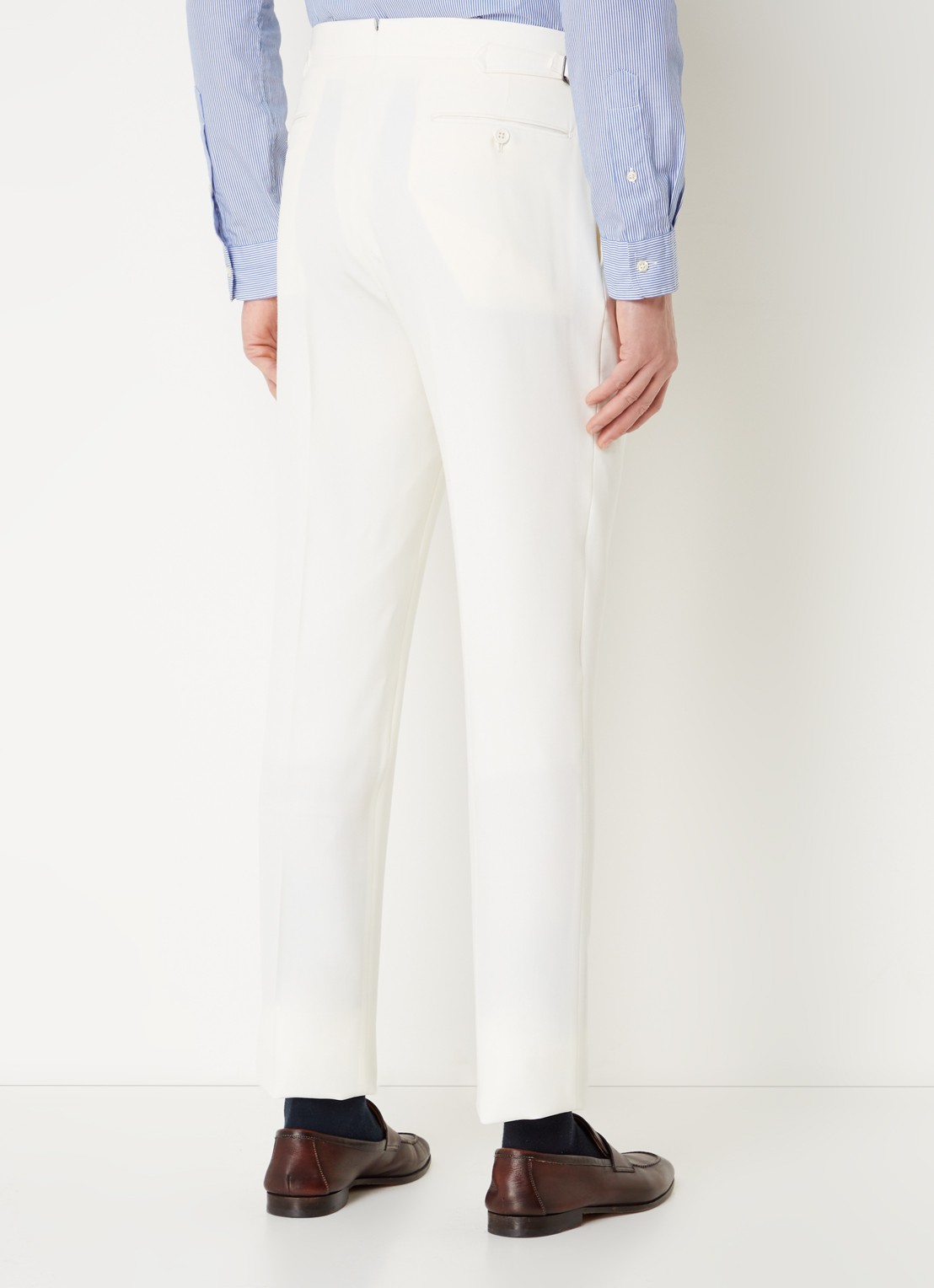 Ralph Lauren Slim fit pantalon van wol met steekzakken - achterkant cream / gebroken wit