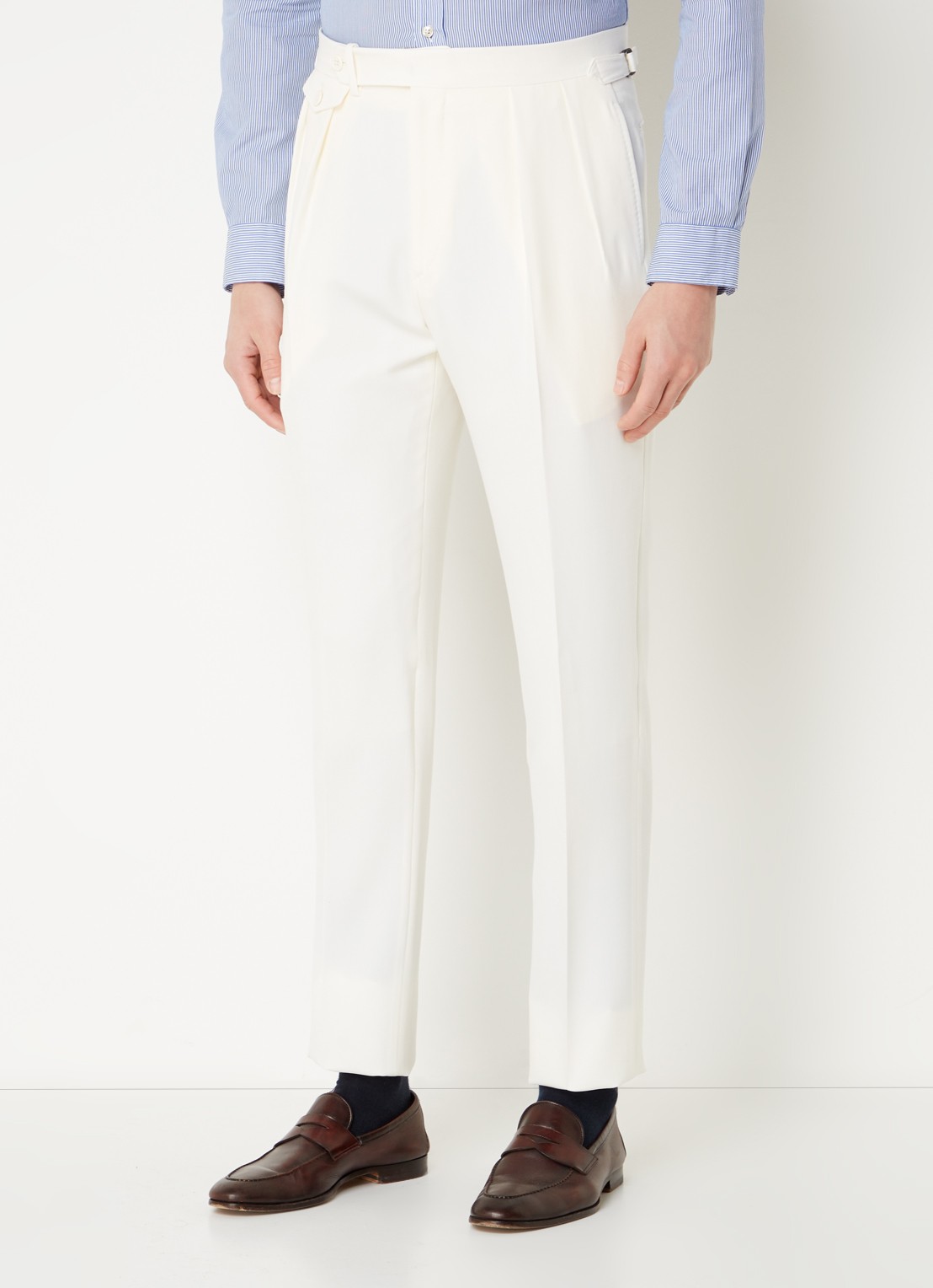 Ralph Lauren Slim fit pantalon van wol met steekzakken - detail 2 cream / gebroken wit