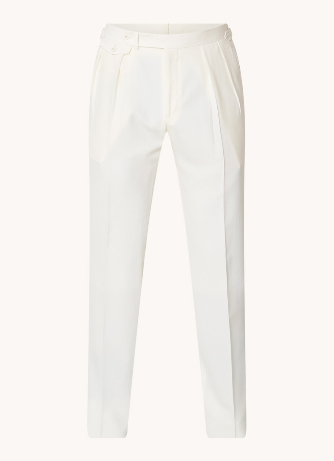 Ralph Lauren Slim fit pantalon van wol met steekzakken - voorkant 4 cream / gebroken wit