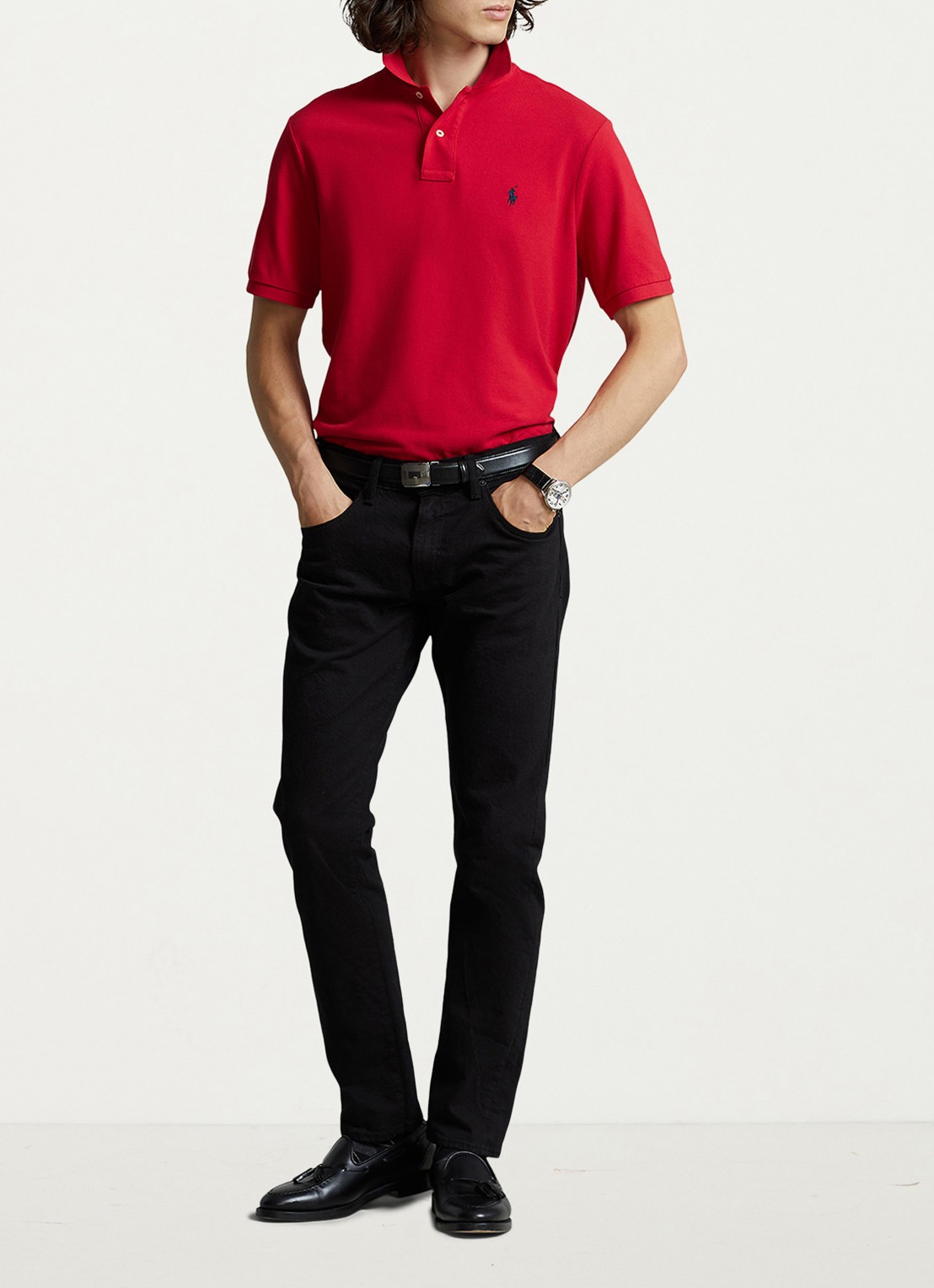 Ralph Lauren Slim fit polo met logoborduring  - voorkant 2 rl2000 red / rood