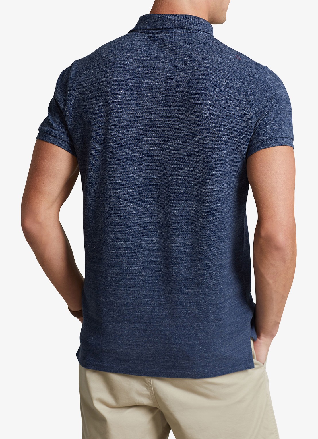 Ralph Lauren Slim fit polo met logoborduring  - achterkant 3 classic royal heather / blauw