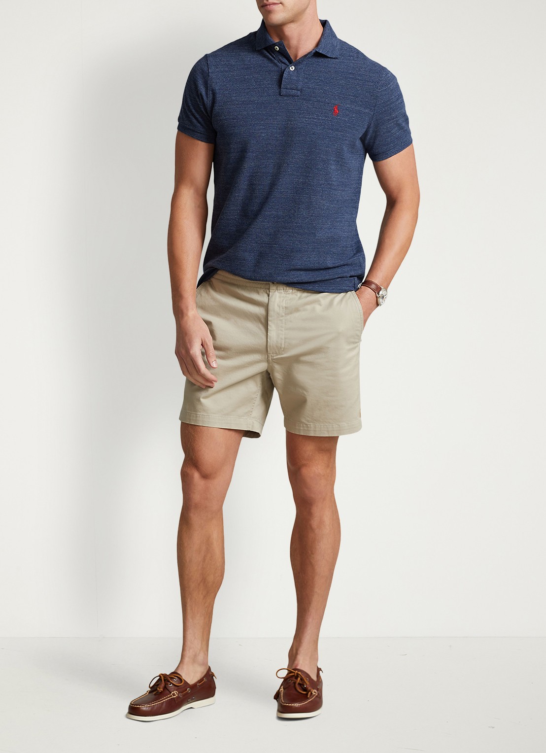Ralph Lauren Slim fit polo met logoborduring  - voorkant 5 classic royal heather / blauw