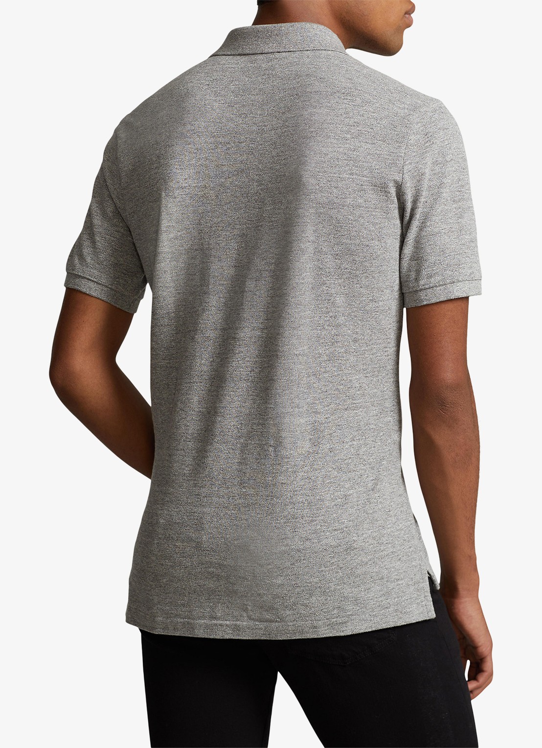 Ralph Lauren Slim fit polo met logoborduring  - achterkant canterbury heather / grijs