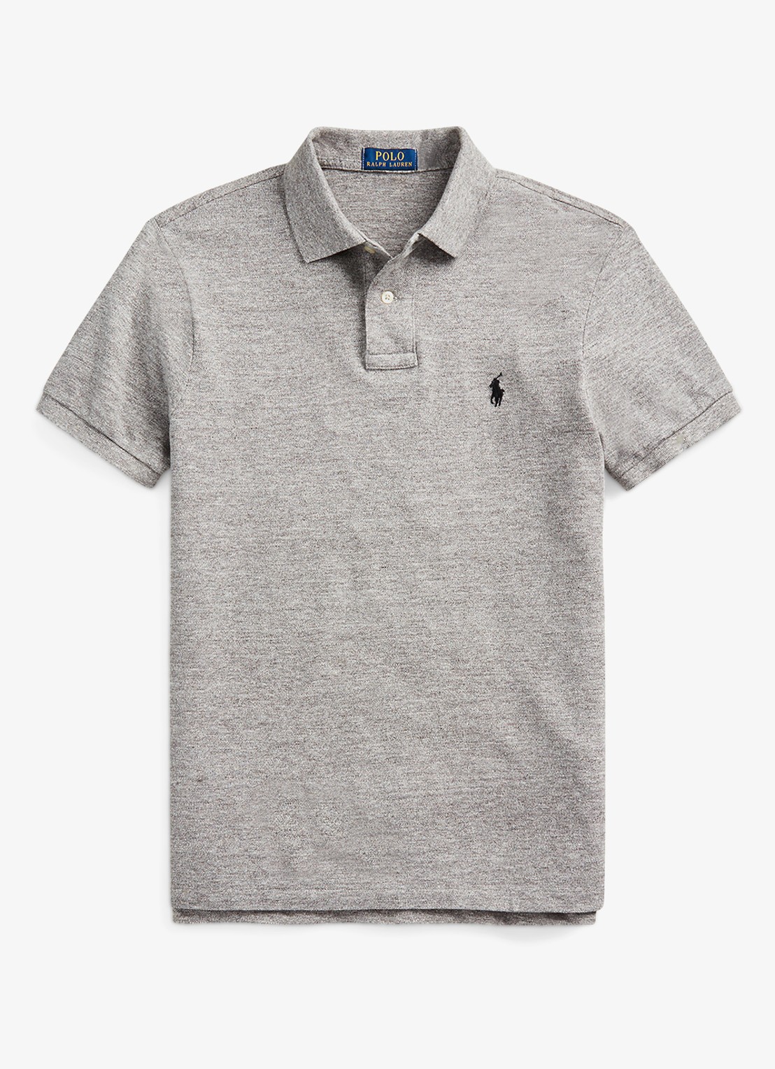 Ralph Lauren Slim fit polo met logoborduring  - voorkant 4 canterbury heather / grijs