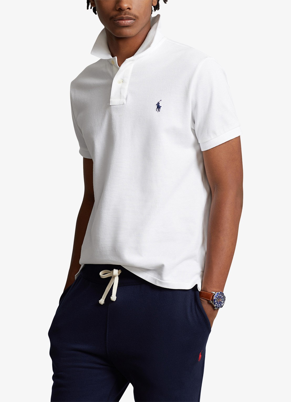 Ralph Lauren Slim fit polo met logoborduring  - detail white / wit