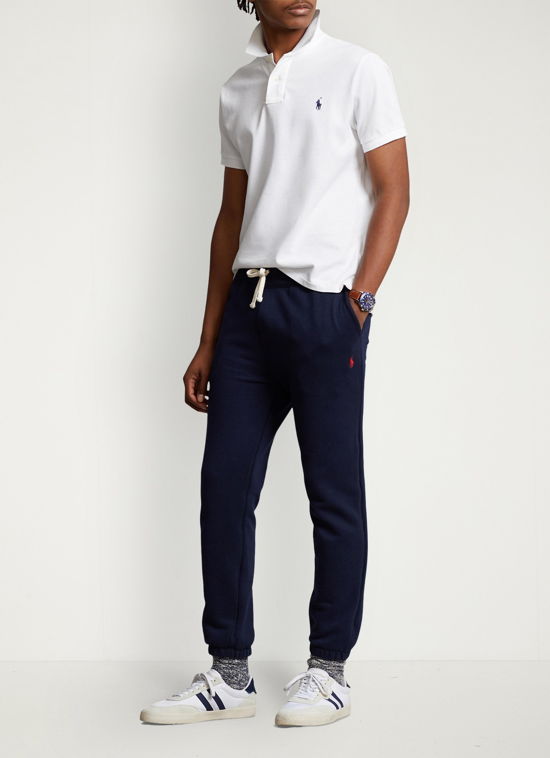 Ralph Lauren Slim fit polo met logoborduring  - voorkant 4 white / wit