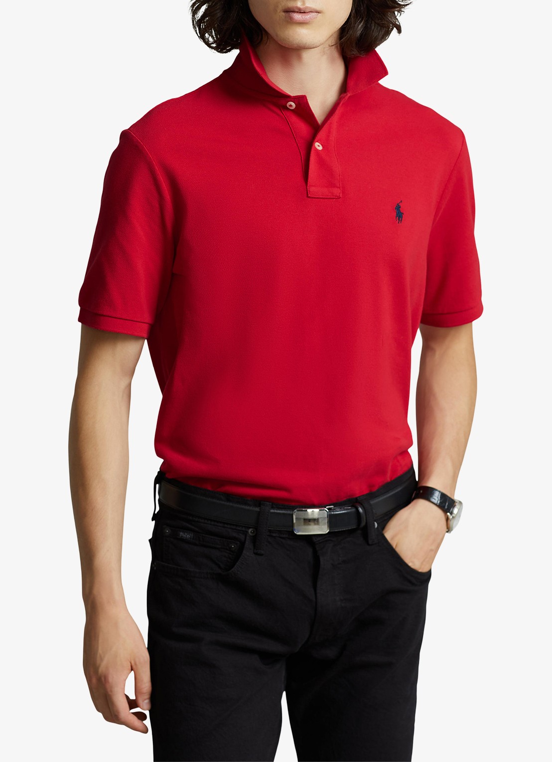 Ralph Lauren Slim fit polo met logoborduring  - detail 4 rl2000 red / rood