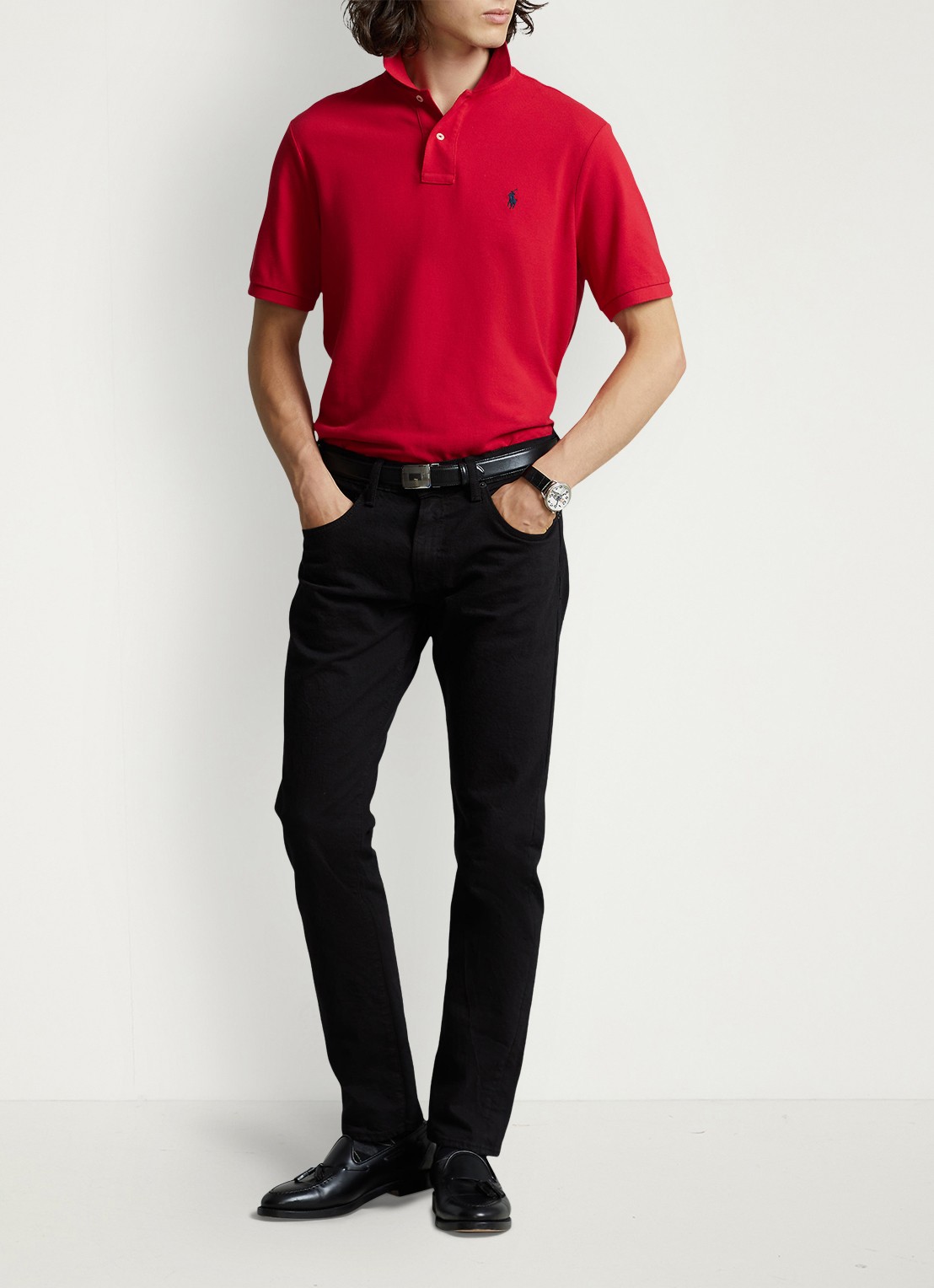 Ralph Lauren Slim fit polo met logoborduring  - voorkant 2 rl2000 red / rood