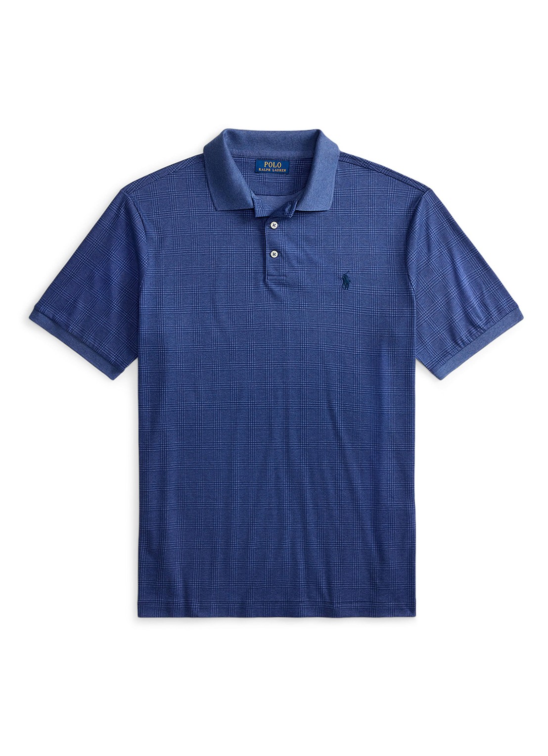 Ralph Lauren Slim fit polo met ruitdessin - voorkant 3 donkerblauw