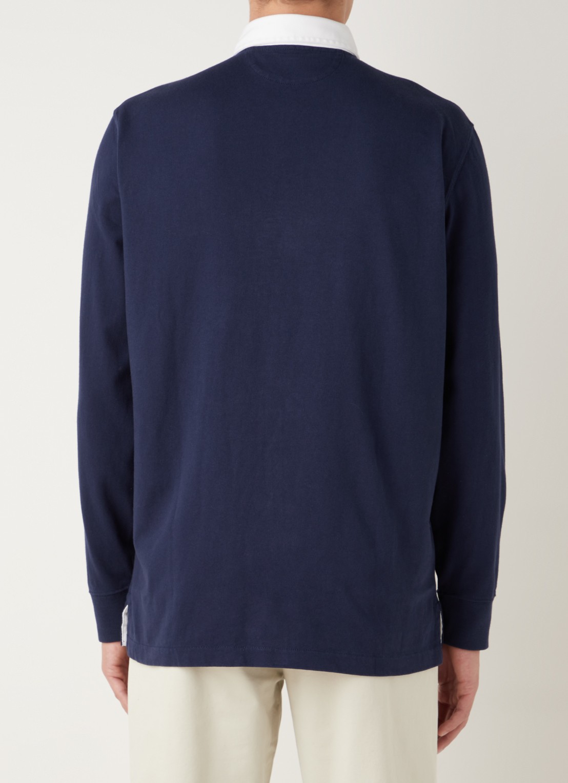 Ralph Lauren Slim fit polo van katoen met lange mouw - achterkant cruise navy / donkerblauw