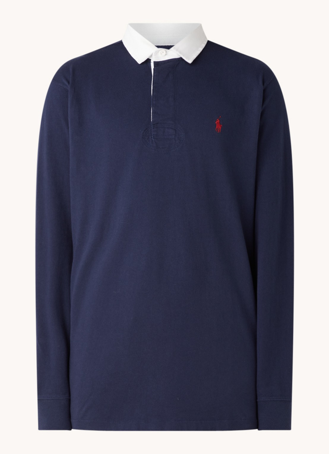 Ralph Lauren Slim fit polo van katoen met lange mouw - voorkant 5 cruise navy / donkerblauw