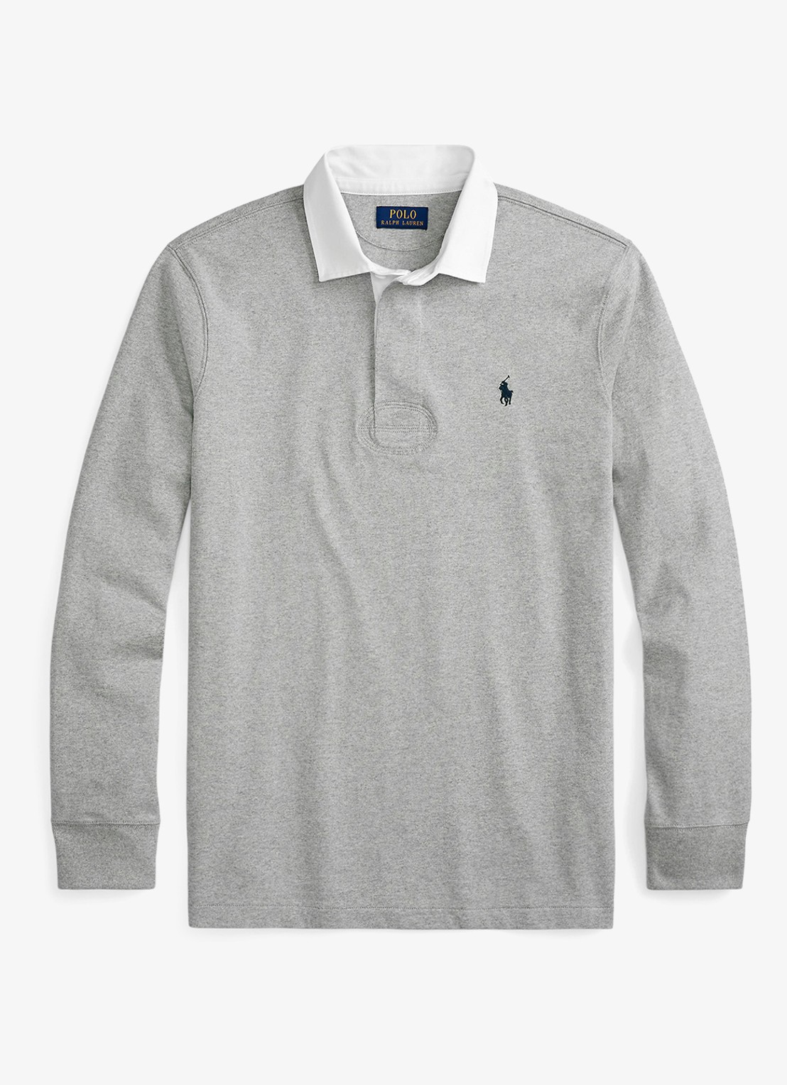 Ralph Lauren Slim fit polo van katoen met lange mouw - voorkant 2 andover heather / grijs