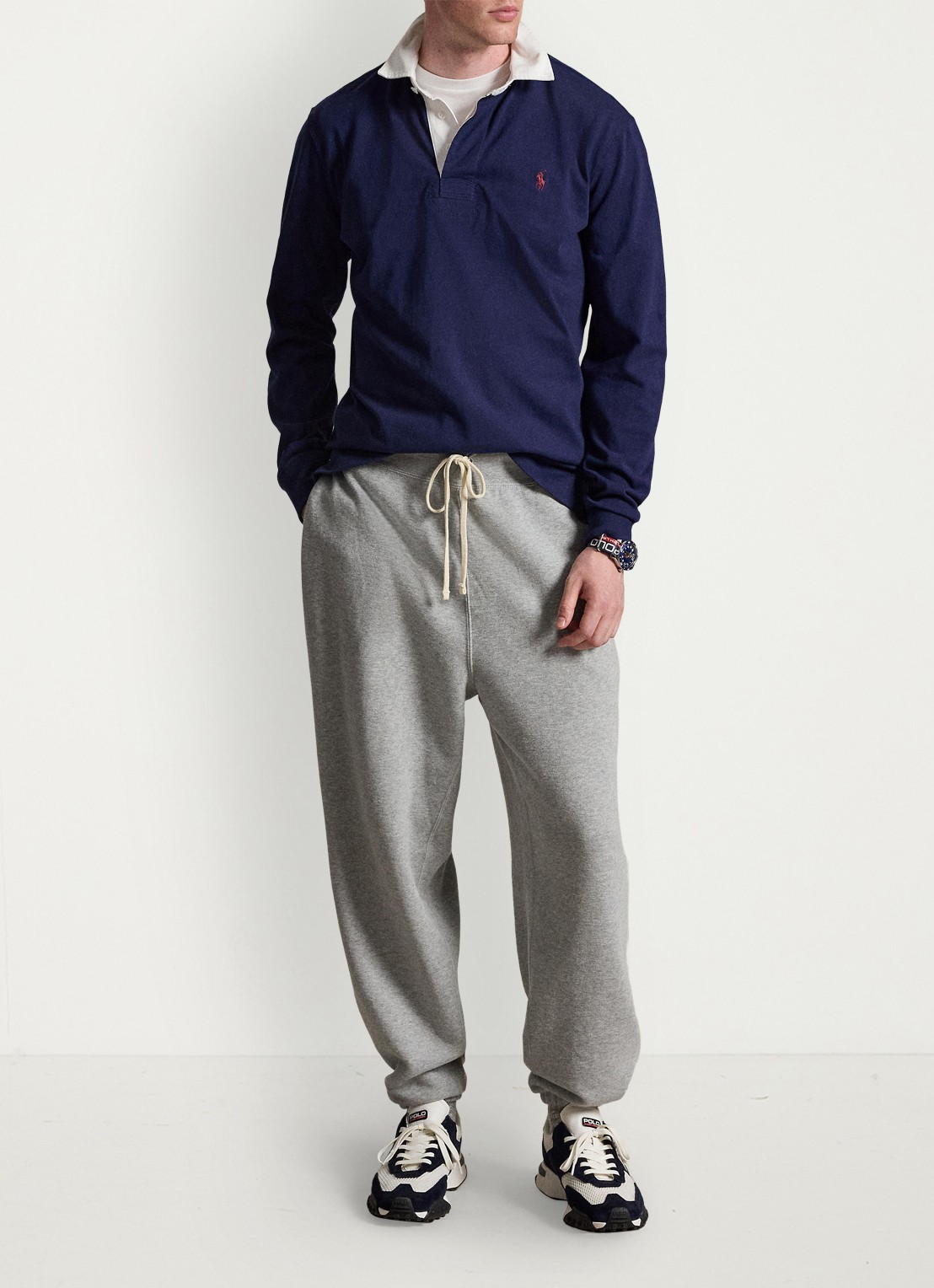 Ralph Lauren Slim fit polo van katoen met lange mouw - detail 2 newport navy / donkerblauw
