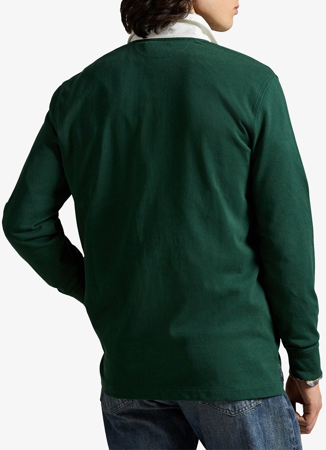 Ralph Lauren Slim fit polo van katoen met lange mouw - achterkant vintage pine / donkergroen