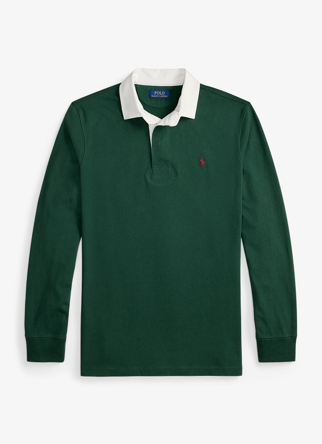 Ralph Lauren Slim fit polo van katoen met lange mouw - voorkant 2 vintage pine / donkergroen