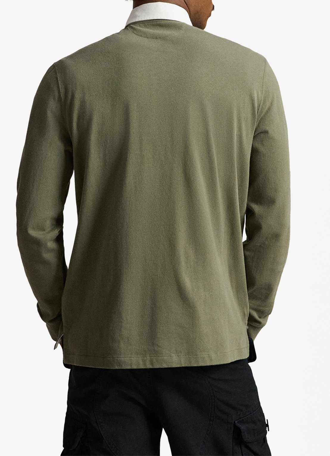 Ralph Lauren Slim fit polo van katoen met lange mouw - achterkant 5 cruise olive / olijfgroen