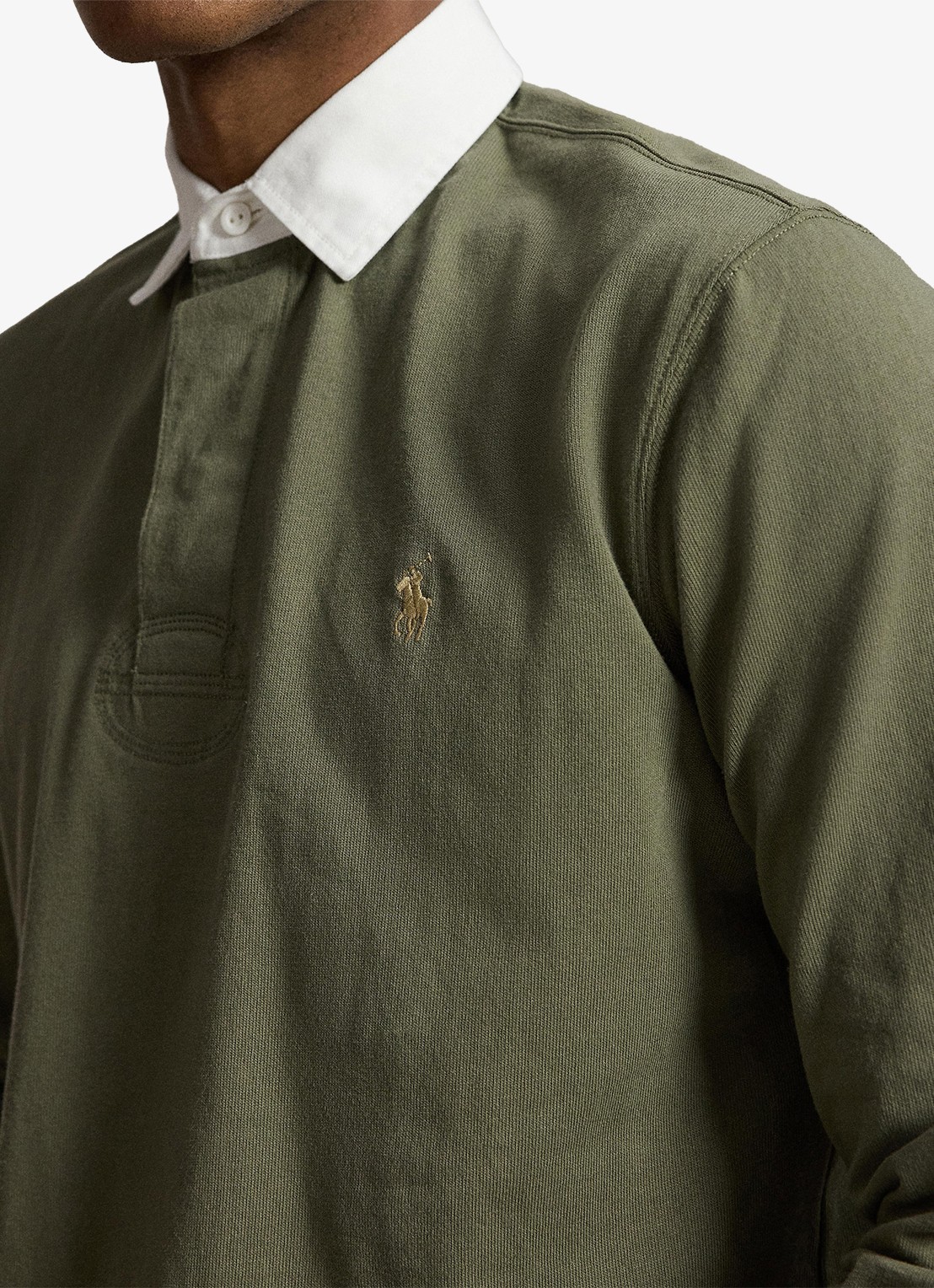 Ralph Lauren Slim fit polo van katoen met lange mouw - detail 4 cruise olive / olijfgroen