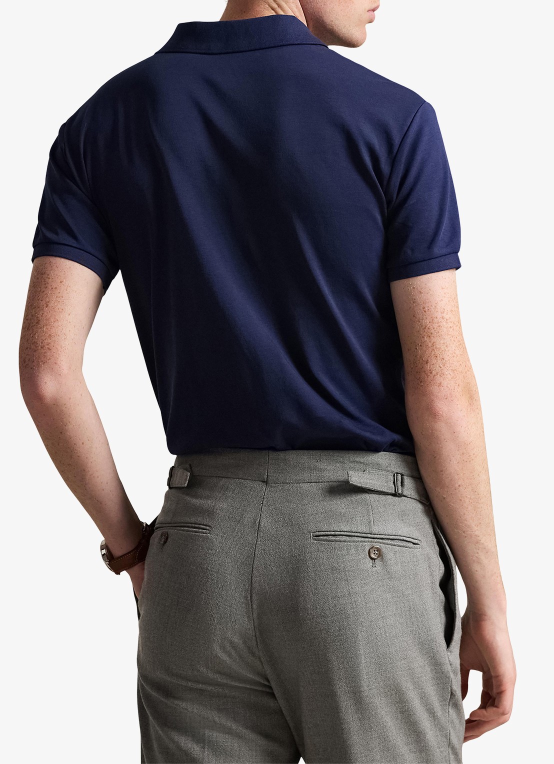 Ralph Lauren Slim fit polo van katoen - achterkant 5 refined navy / donkerblauw