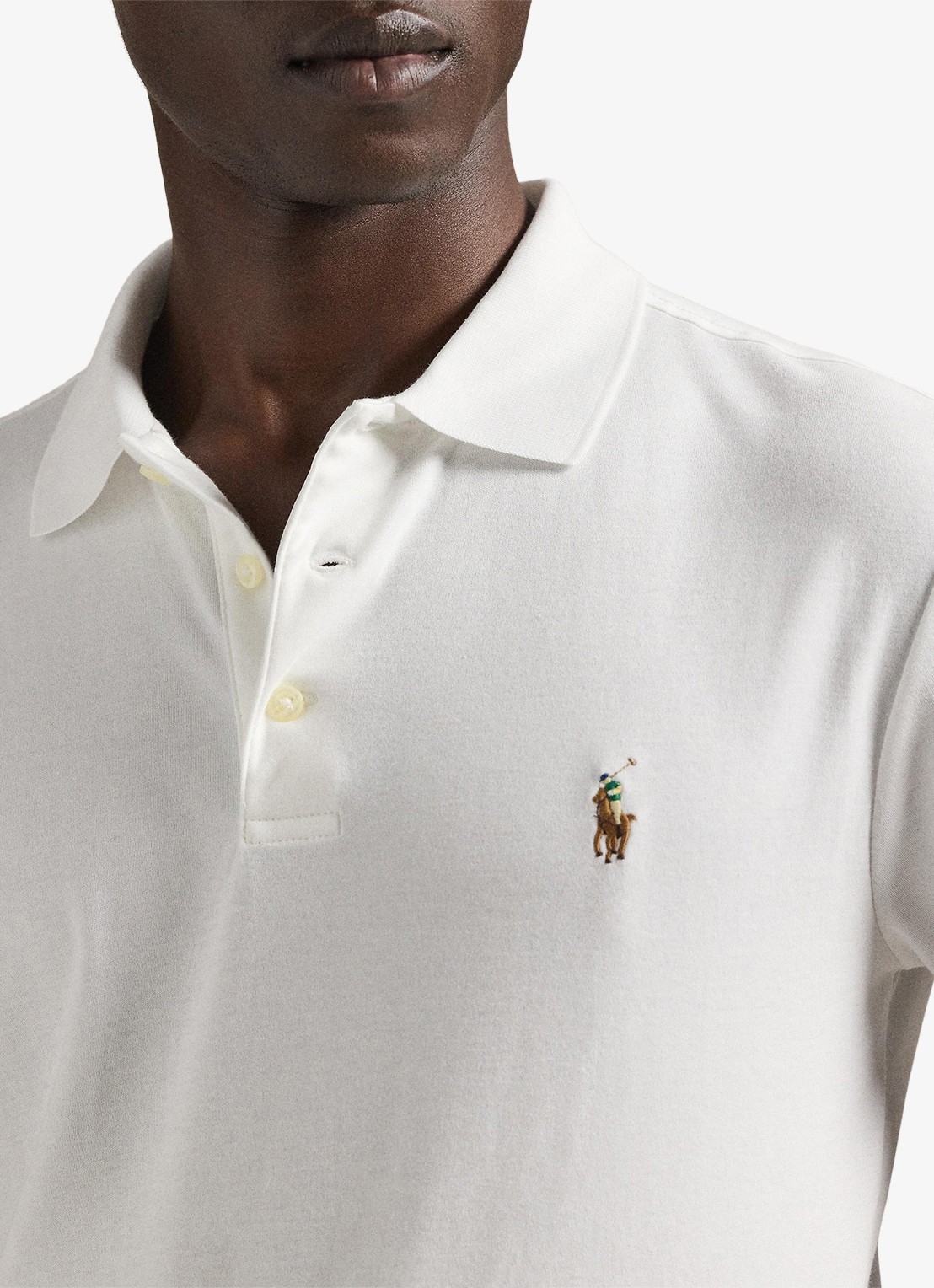 Ralph Lauren Slim fit polo van katoen - detail 4 white / wit