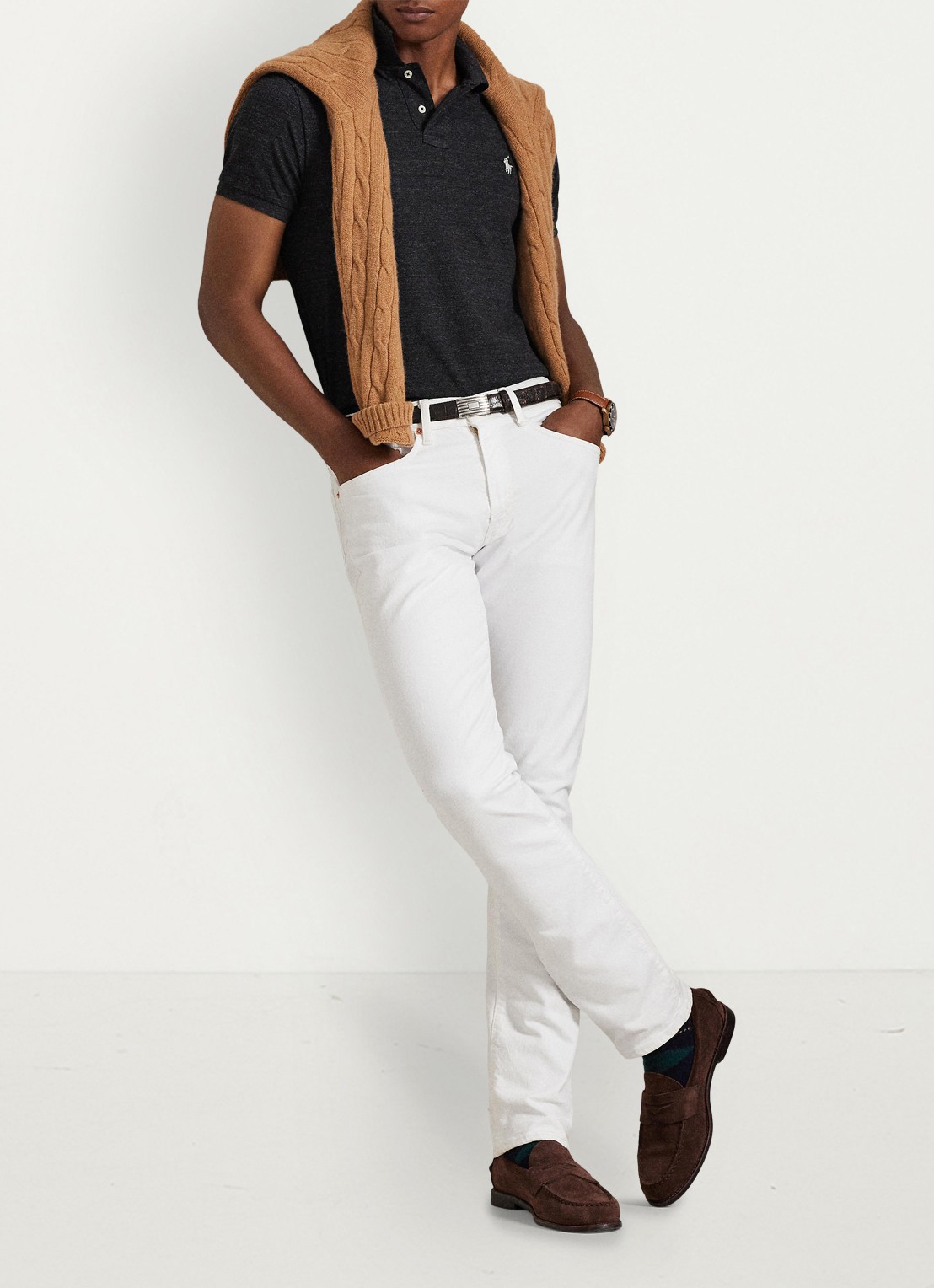 Ralph Lauren Slim fit polo van piqué katoen - detail 9 black marl heather
