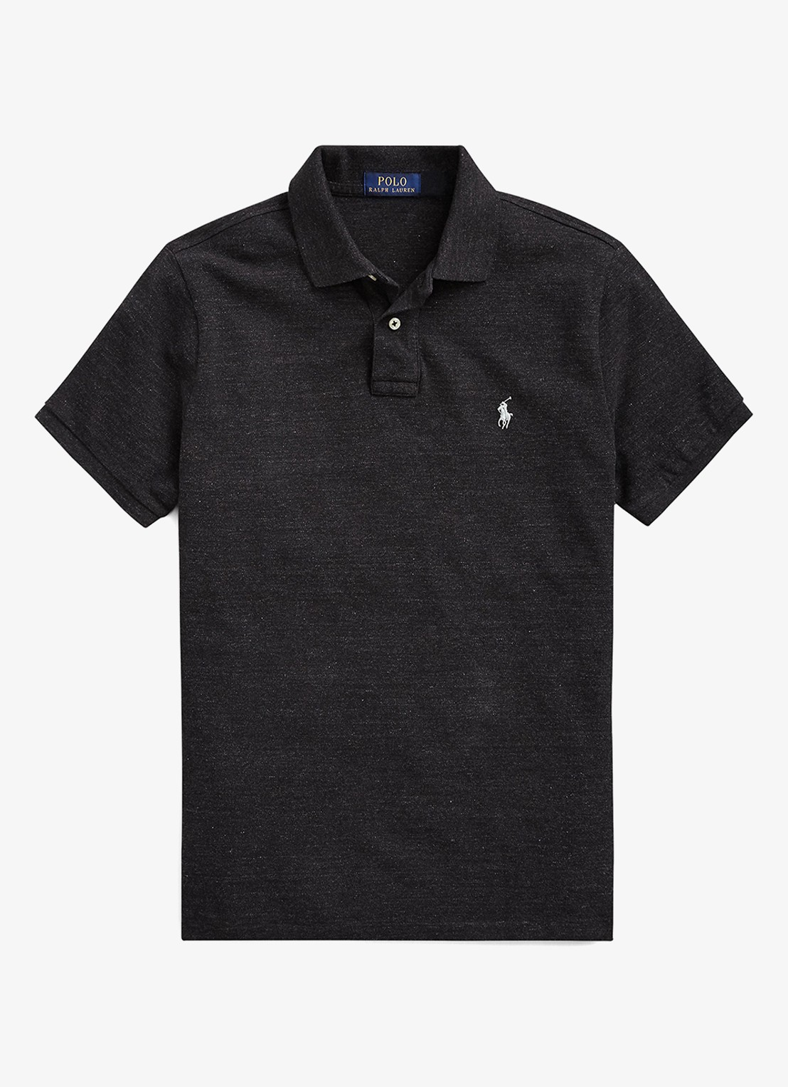 Ralph Lauren Slim fit polo van piqué katoen - voorkant 3 black marl heather