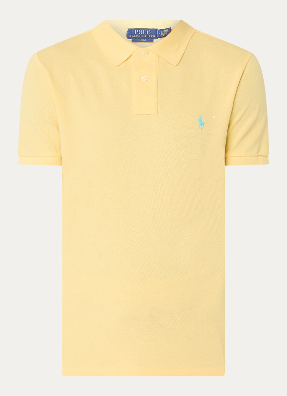 Ralph Lauren Slim fit polo van piqué katoen - voorkant 2 corn geel / geel