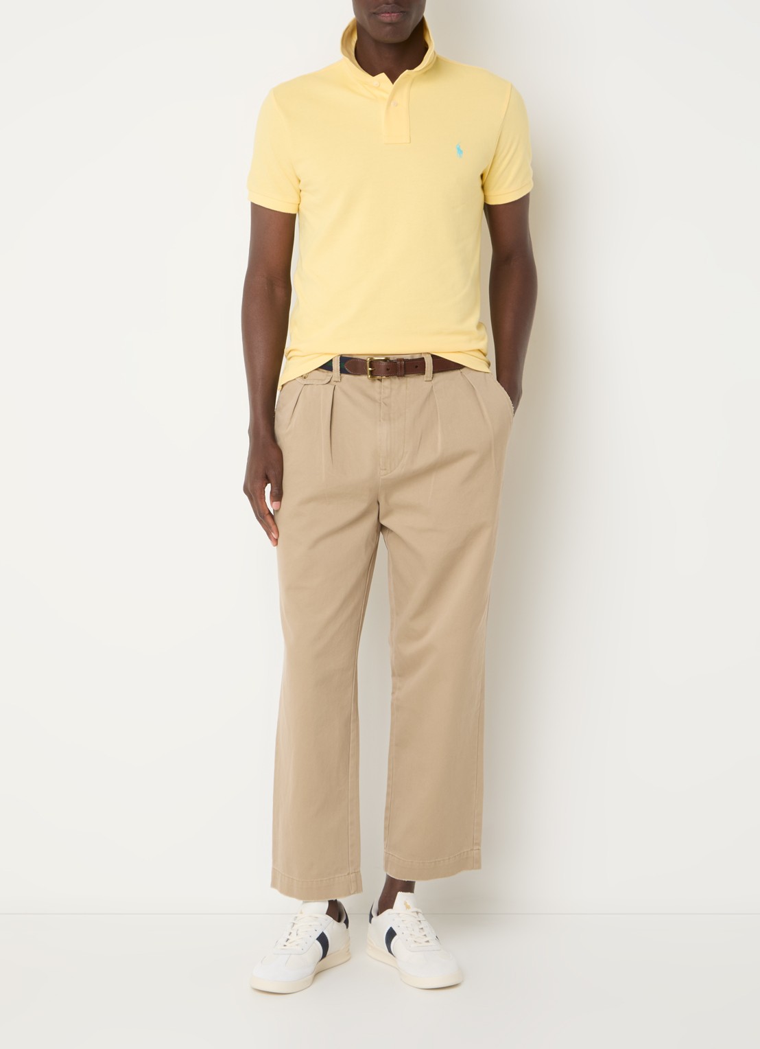 Ralph Lauren Slim fit polo van piqué katoen - voorkant 3 corn geel / geel