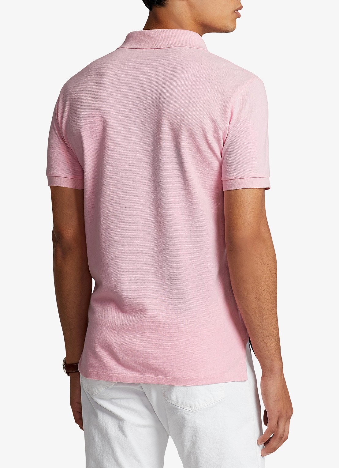 Ralph Lauren Slim fit polo van piqué katoen - achterkant 5 carmel pink/c7349