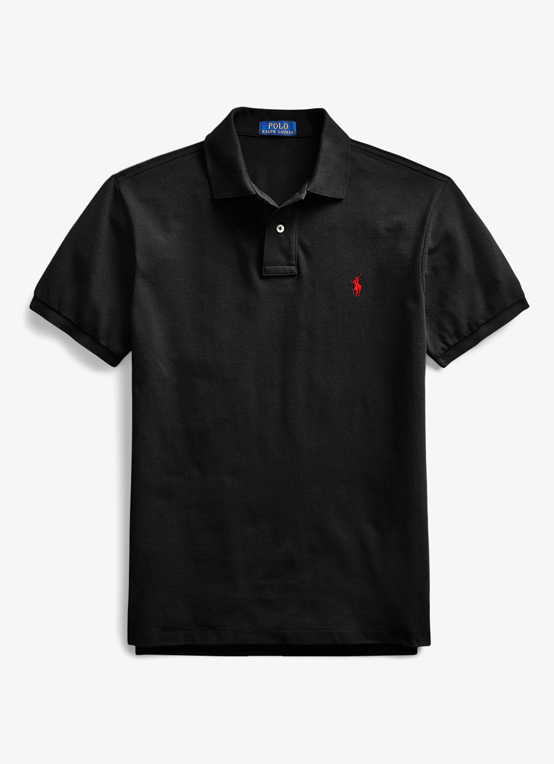 Ralph Lauren Slim fit polo van piqué katoen - voorkant 7 polo black/c3870