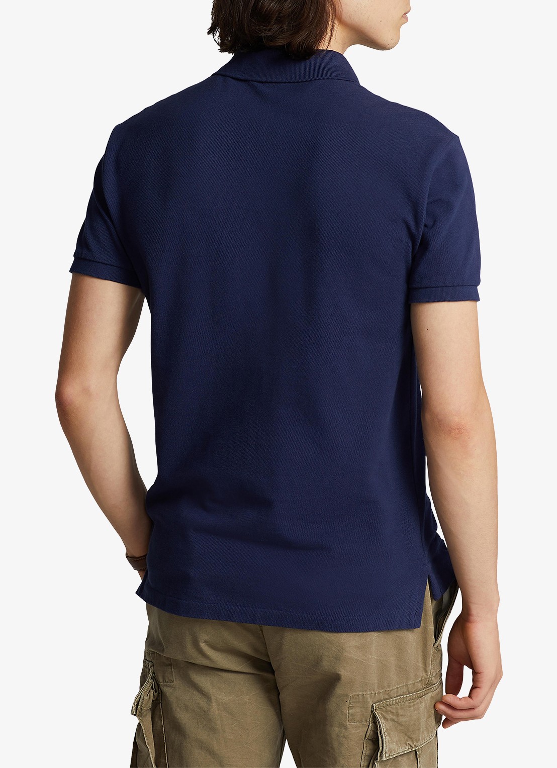 Ralph Lauren Slim fit polo van piqué katoen - achterkant 4 newport navy / donkerblauw