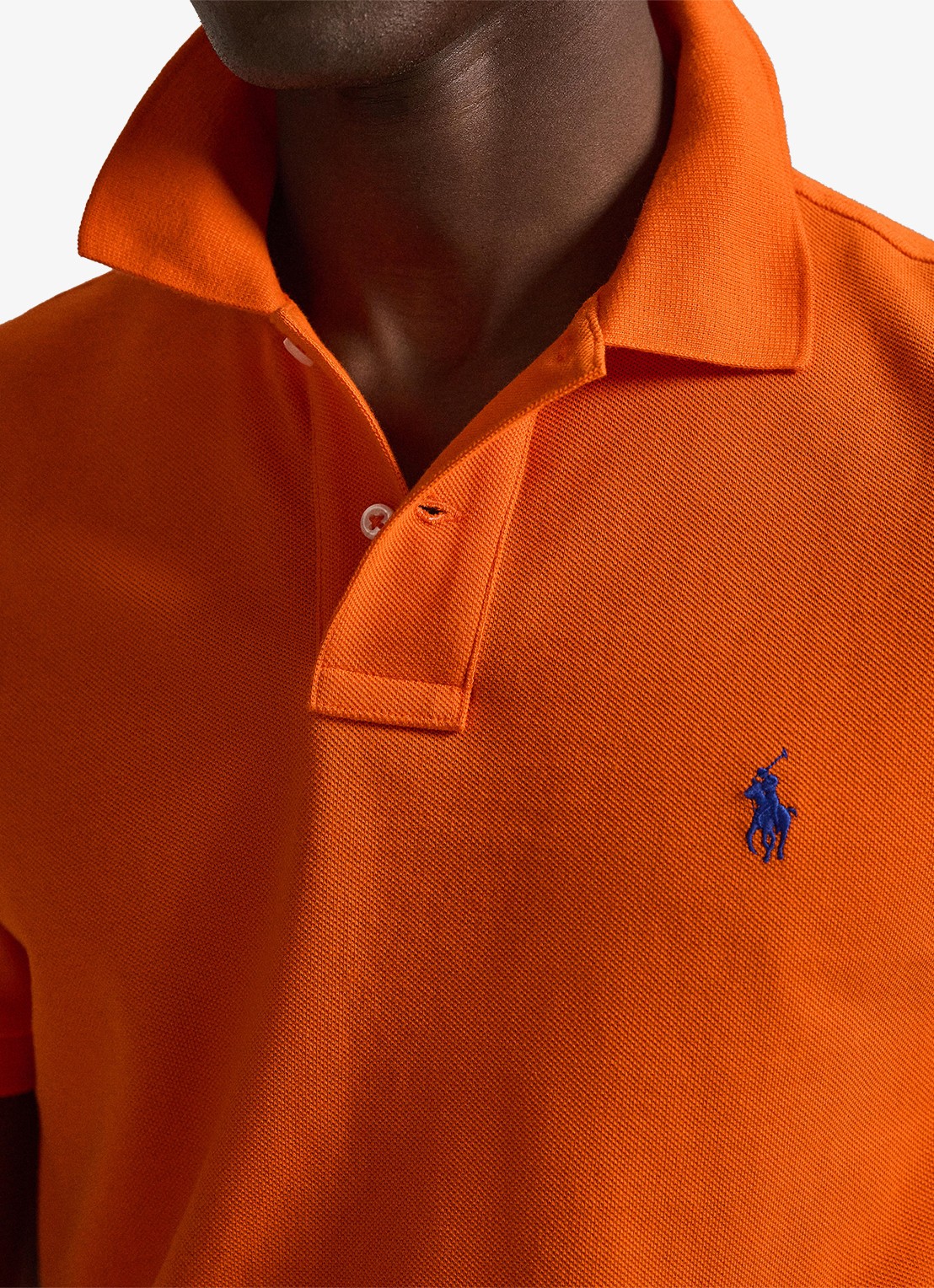 Ralph Lauren Slim fit polo van piqué katoen - detail 5 sailing orange / oranje