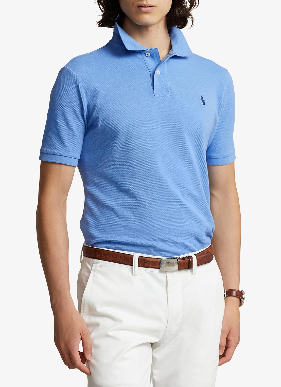 Ralph Lauren Slim fit polo van piqué katoen - detail 4 harbor island blue/c7998