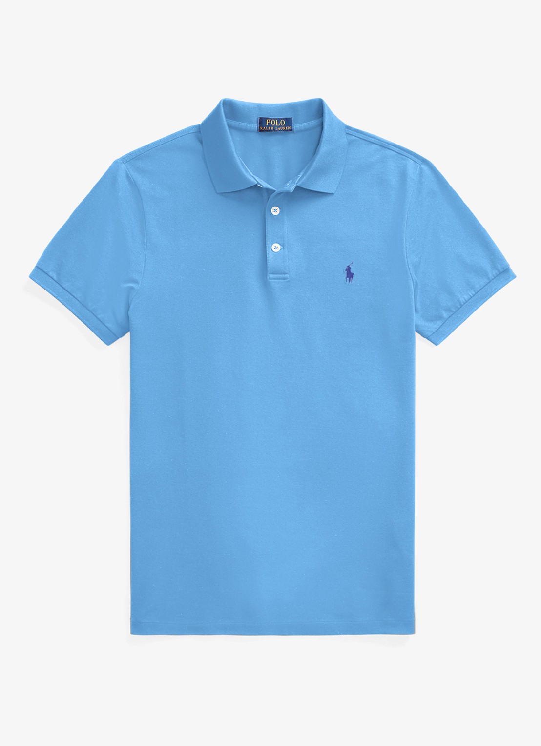 Ralph Lauren Slim fit polo van piqué katoen - voorkant 2 harbor island blue/c7998