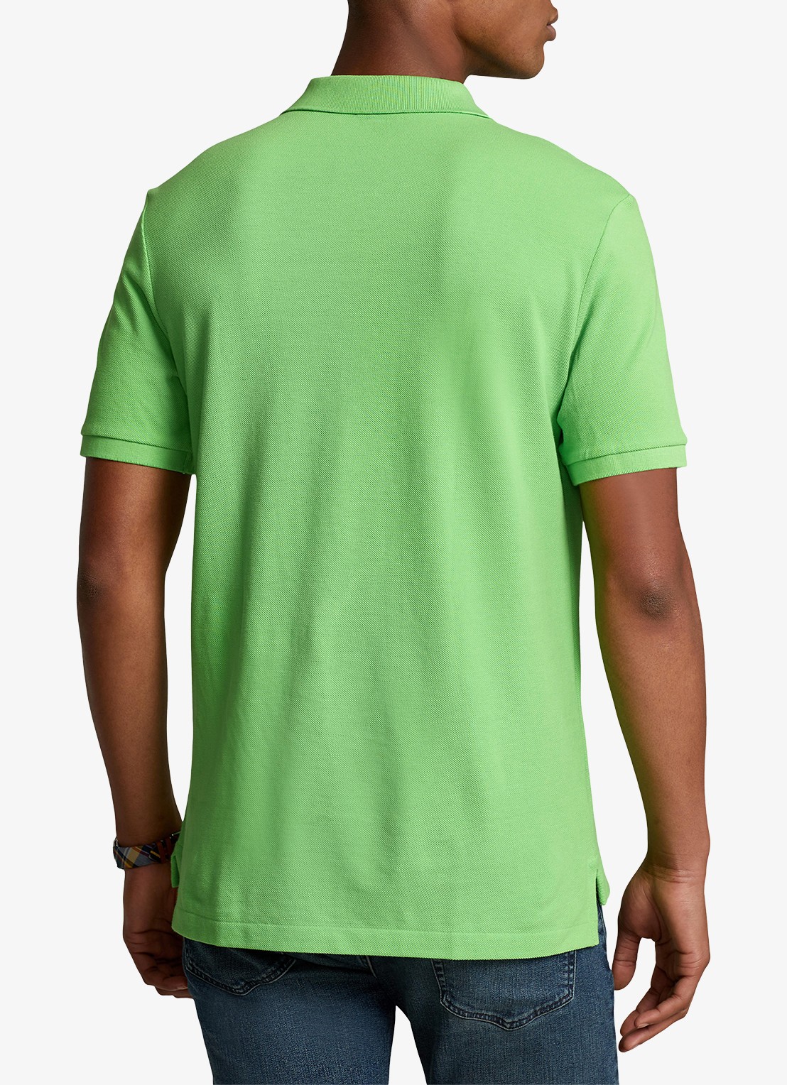 Ralph Lauren Slim fit polo van piqué katoen - achterkant kiwi lime/c3867